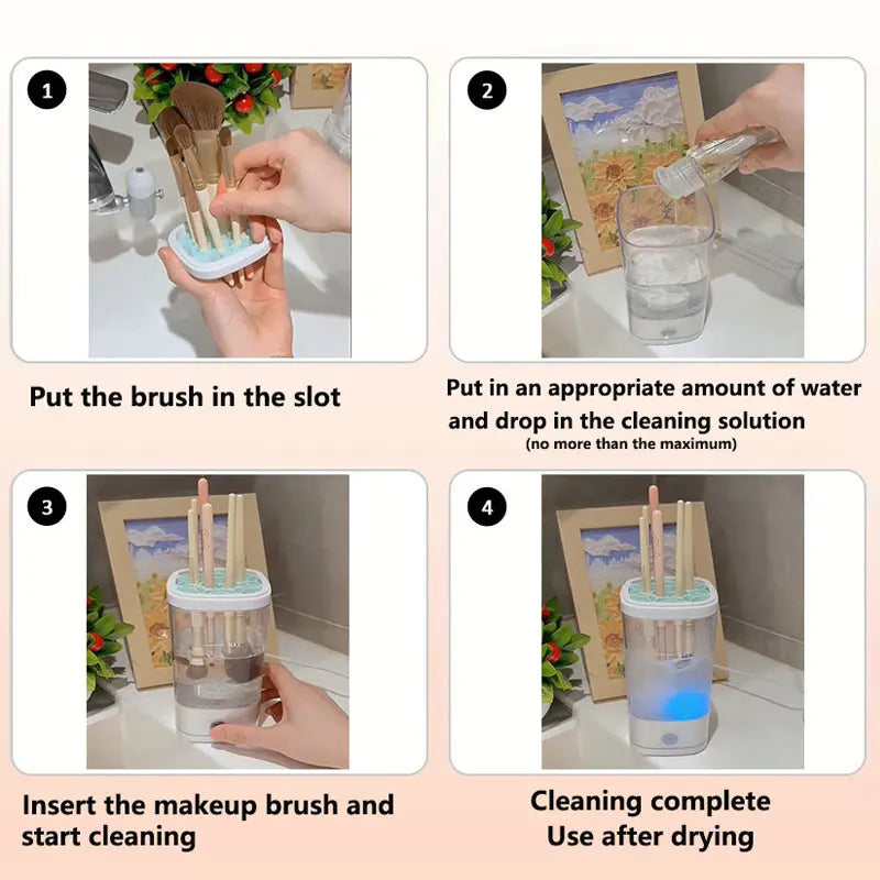 Electric Makeup Brush Cleaner Machine for Cleaner Makeup Brush Plug and Play Electric Quick Cleaner Cleaning Brush Portable