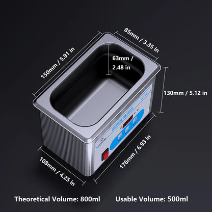 800Ml Ultrasonic Cleaner 40Khz Ultra Sonic Cleaner with Timer Ultrasonic Jewelry Cleaner Ultrasonic Cleaning Machine