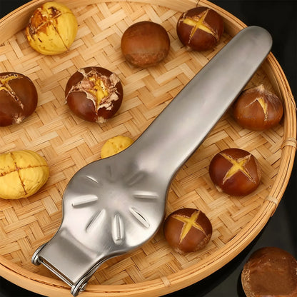 High-Quality Stainless Steel 2-In-1 Chestnut Tool Kitchen Gadget with Bottle Opener & Cutter for Home Kitchen Use