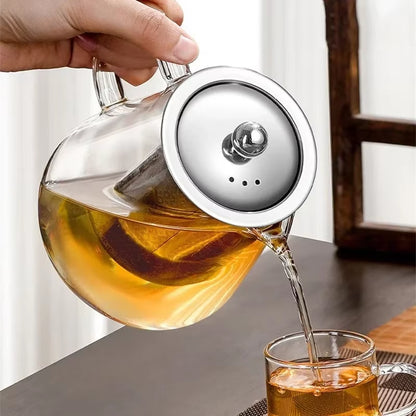 450Ml-950Ml Heat Resistant Glass Teapot with Stainless Steel Tea Strainer Infuser Flower Kettle Kung Fu Teaware Puer Oolong Pot