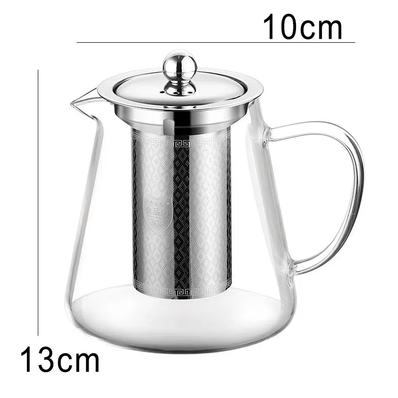 450Ml-950Ml Heat Resistant Glass Teapot with Stainless Steel Tea Strainer Infuser Flower Kettle Kung Fu Teaware Puer Oolong Pot
