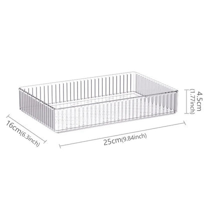 Clear Plastic Drawer Organizers Set Versatile Bathroom Vanity Drawer Organizer Trays Transparent Storage Box Bins Kitchen Gadget