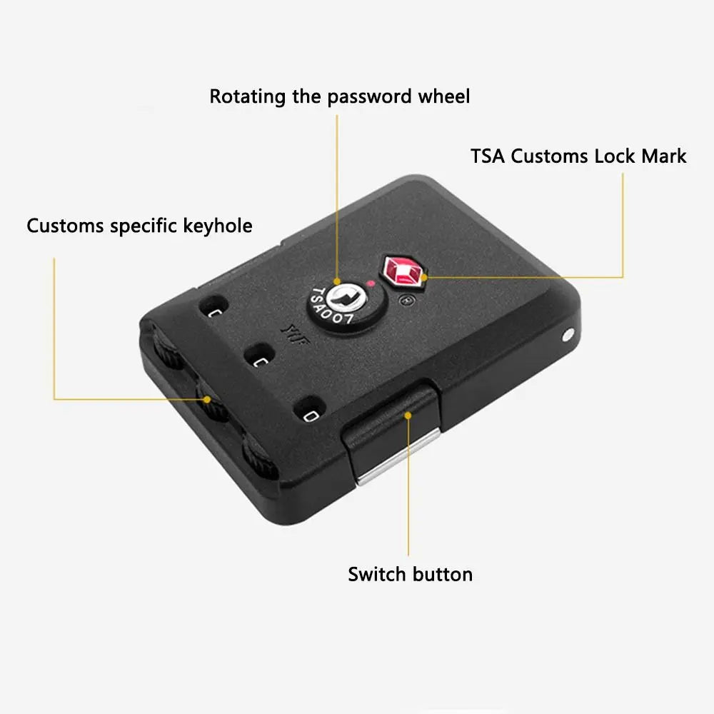 Portable TSA 3 Digit Combination Lock Lock Catch Padlock Customs Password Lock Security Tool Cabinet Locker Travel