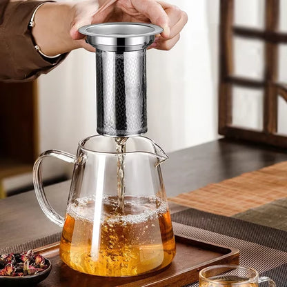 450Ml-950Ml Heat Resistant Glass Teapot with Stainless Steel Tea Strainer Infuser Flower Kettle Kung Fu Teaware Puer Oolong Pot