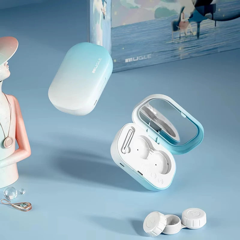 Ultrasonic Cleaner Intelligent Contact Lens Cleaning Machine Cleaning Case Colored Contact Lenses Sonic Washing Case 48000Hz