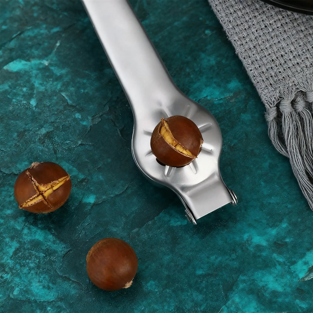 High-Quality Stainless Steel 2-In-1 Chestnut Tool Kitchen Gadget with Bottle Opener & Cutter for Home Kitchen Use