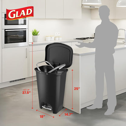 Premium Trash Can with Clorox Odor Protection, 13 Gallon, Black