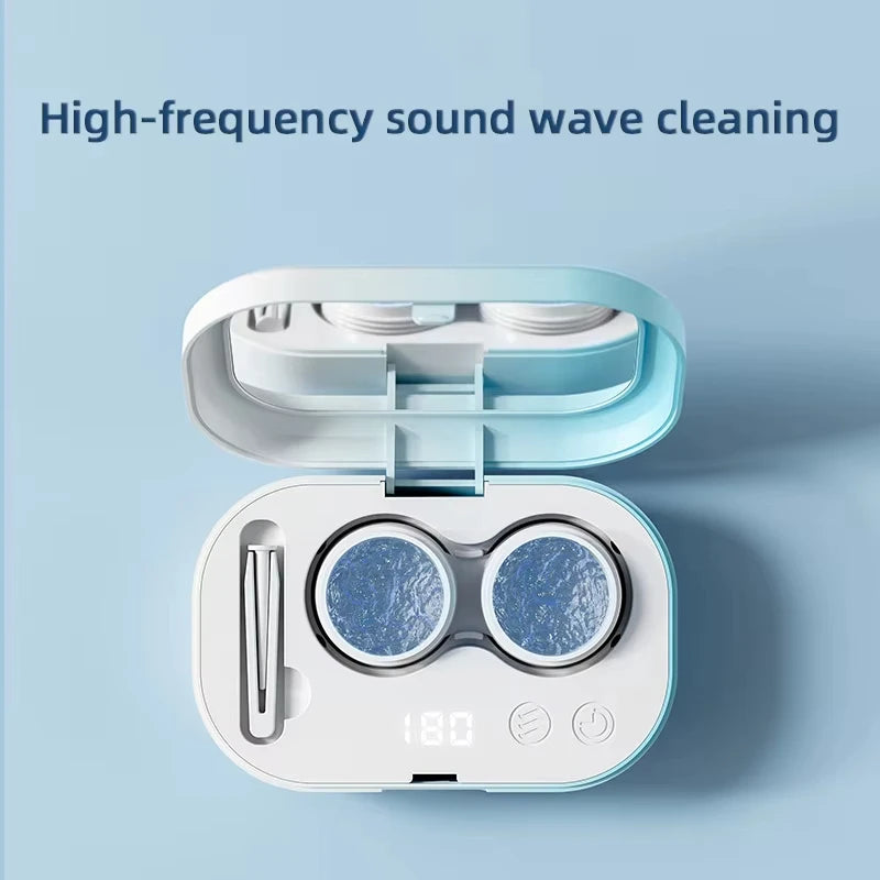 Ultrasonic Cleaner Intelligent Contact Lens Cleaning Machine Cleaning Case Colored Contact Lenses Sonic Washing Case 48000Hz