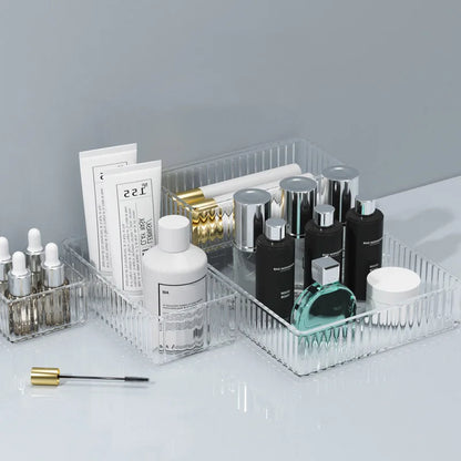 Clear Plastic Drawer Organizers Set Versatile Bathroom Vanity Drawer Organizer Trays Transparent Storage Box Bins Kitchen Gadget