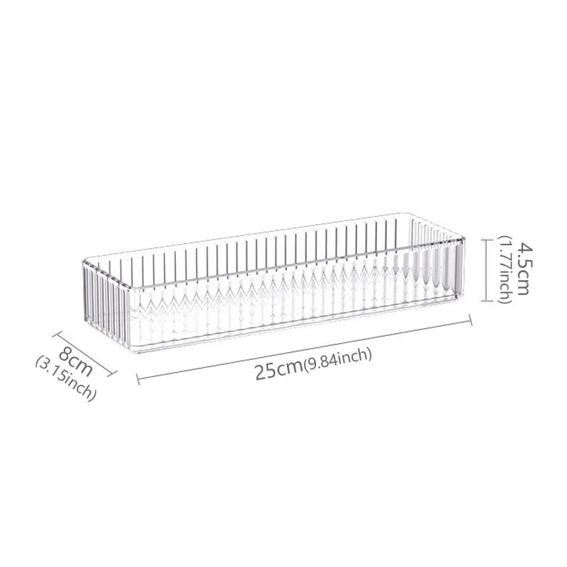 Clear Plastic Drawer Organizers Set Versatile Bathroom Vanity Drawer Organizer Trays Transparent Storage Box Bins Kitchen Gadget