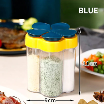 5 in 1 Seasoning Jar Plastic Container Seasoning Bottle Spice Organizer Outdoor Camping Seasoning Container Kitchen Gadget Sets