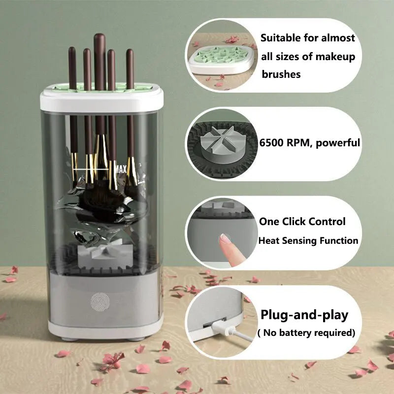 Electric Makeup Brush Cleaner Machine for Cleaner Makeup Brush Plug and Play Electric Quick Cleaner Cleaning Brush Portable