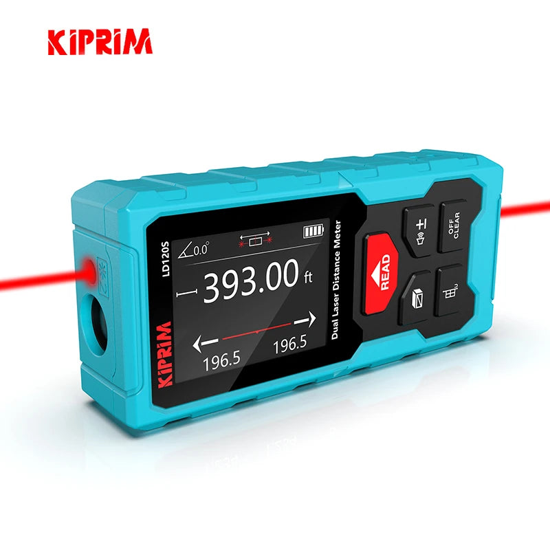 Dual Laser Distance Meter Rechargeable Bilateral Laser Rangefinder 120M Digital Tape Measure Angle Measurment Tool