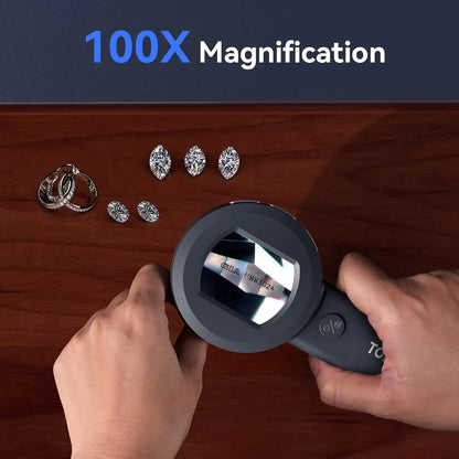 P10 Kids Microscope Digital Portable 100X Illuminated Jewelers Loupe Handheld Coin Magnifier with Light for Error Coins Collector Pocket Trichome Magnifying Glass